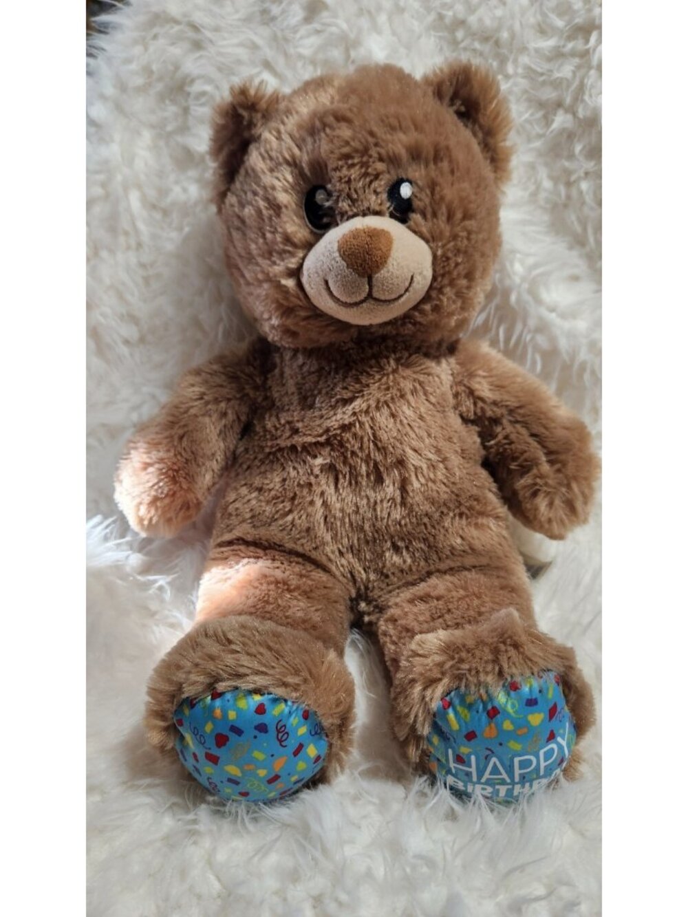 Build A Bear Happy Birthday Brown Birthday Bear 15" Plush BAB Stuffed Animal